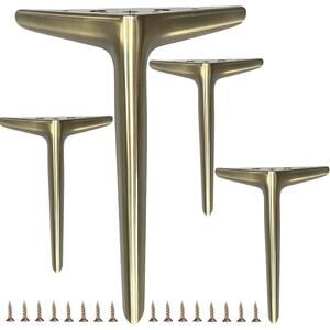 New 9.8 inch Brushed Bronze Color Metal Furniture Legs Set of 4
